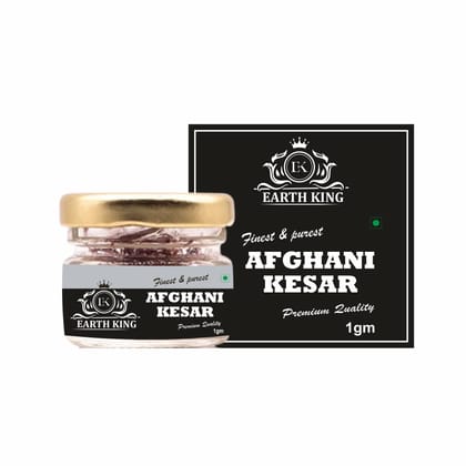 EARTH KING Natural & Pure Finest A++ Grade Afghani Kesar Thread Saffron/Keshar/Zafran/Jafran for Biryani & Cooking � 1GM