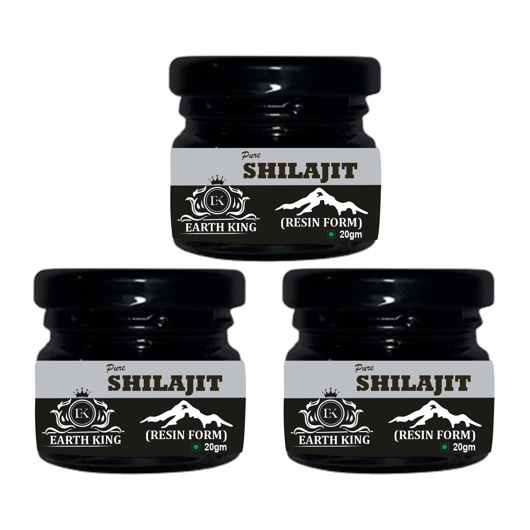 EARTH KING Pure Ayurvedic Shilajit/Shilajit Resin | Raw Shilajit | (Semi Liquid) - 60Gm (Pack of 1)