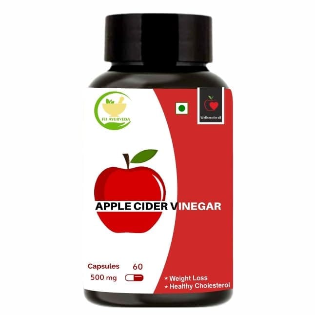 FIJ AYURVEDA Apple Cider Vinegar Capsules Support Weight Management for Men & Women - 500mg 60 Vegetarian Capsules