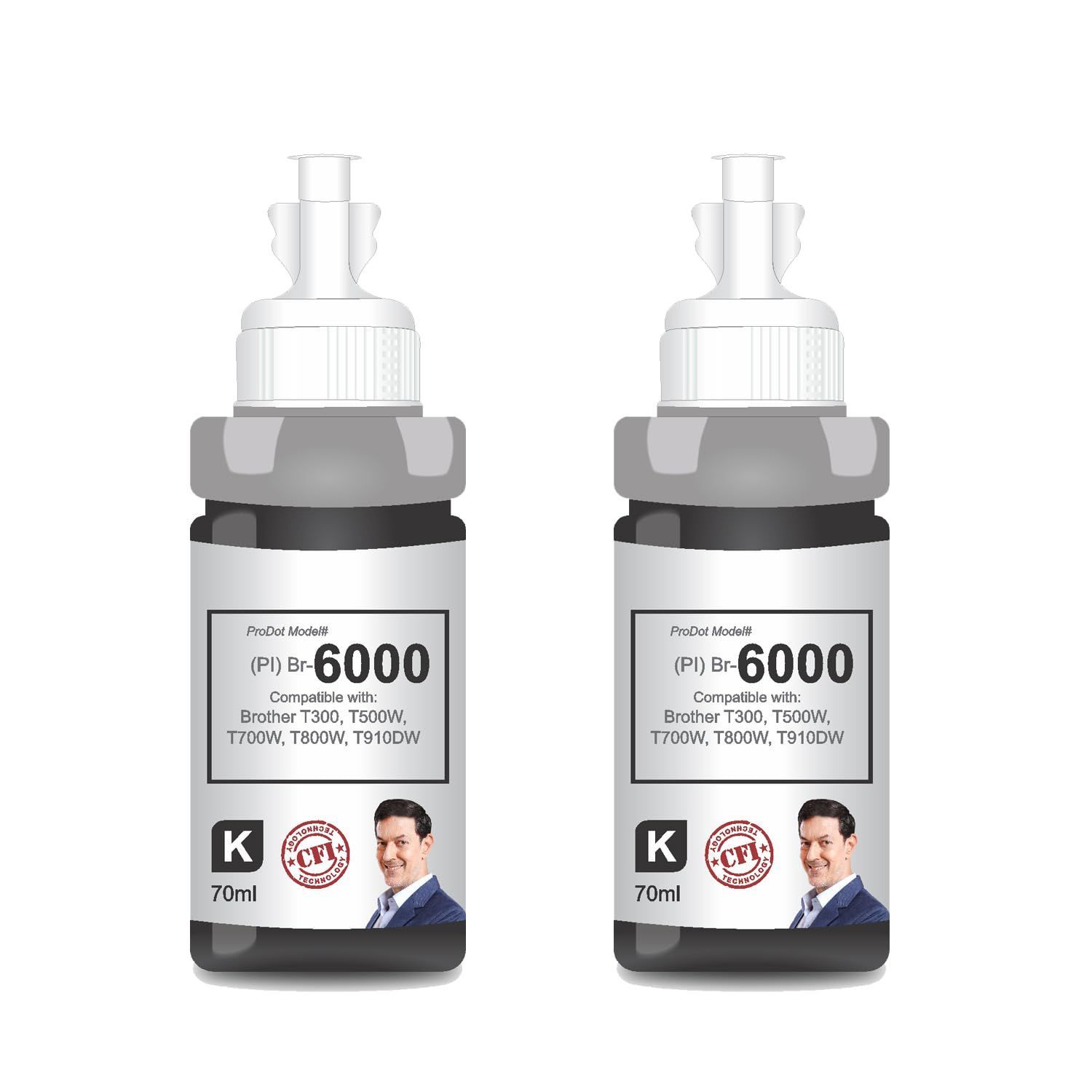 ProDot Br B5000/B6000 Inkjet Ink Refill Compatible with Brother DCP- T300, T310, T500W, T510W, T700W, T710W, T800W, T810W, MFC-T910DW, T4000DW, T4500DW Ink Tank Printers