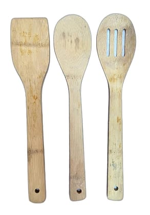 STOREPEDIA Wooden Spatula Set of 3 Kitchen Cooking Utensil, Long Handle Spatula for Non Stick Cookware Gift for Chefs & Foodies Ladles & Turners for Cooking, Serving, Mixing