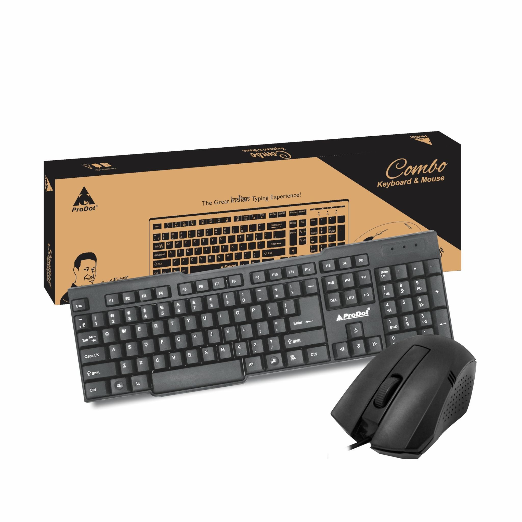 ProDot Keyboard & Mouse Combo Compatible with Window, Mac, Pc, Laptop