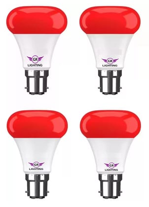 9 Watt Red Colour LED Bulb 4 Pieces Pack