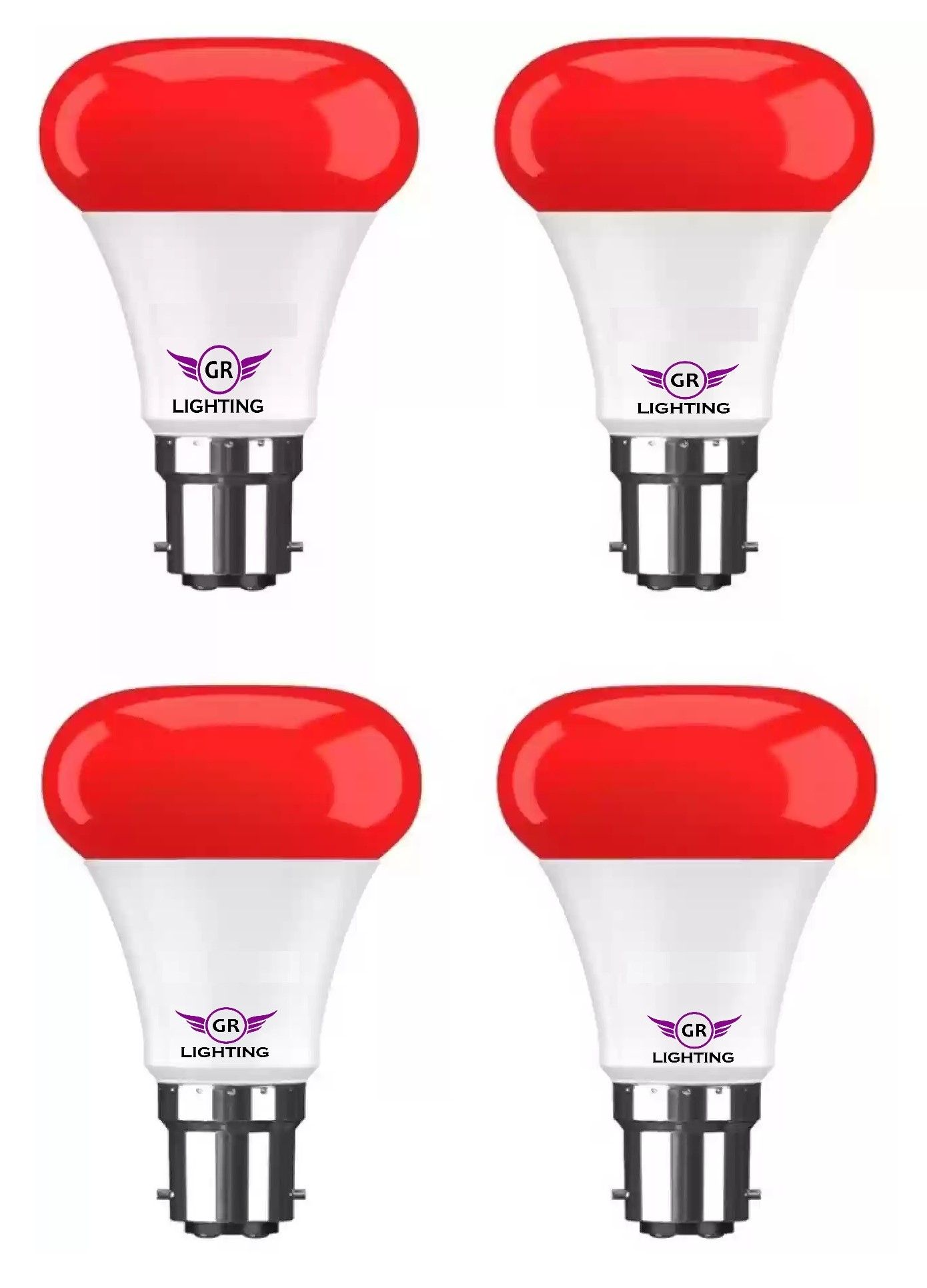 9 Watt Red Colour LED Bulb 4 Pieces Pack