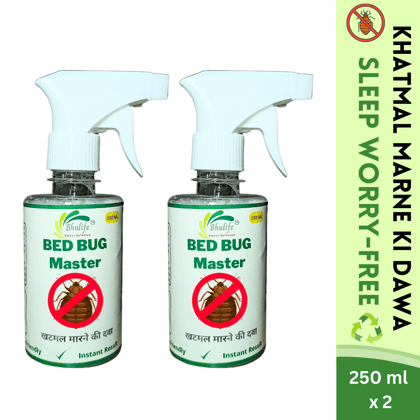 Bhulife Powerfull Natural Organic Bedbug Killer Spray|Khatmal Marne Ki Dawai|Khatmal Maar 250MLx2