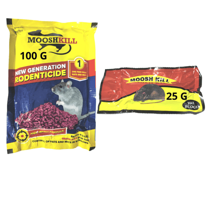 Mooshkill rat Killer Granules 100gmX1 & Cake 25 gmX1 Combo | Ready to use wax block for the control of Rats and Mice