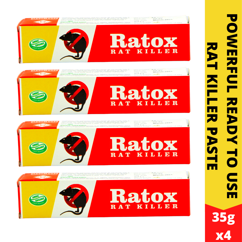 Rat Kill Gel | Ready to Use Rat Killer for Home and Outdoors | Rodenticide Rat Poison Bait 35Gx4