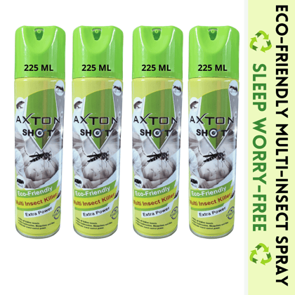 Shot Multi Insect Killer Spray | Eco-Friendly | Extra Power| Kills Mosquitoes Flies Cockroach Spider Ants Pack of 4