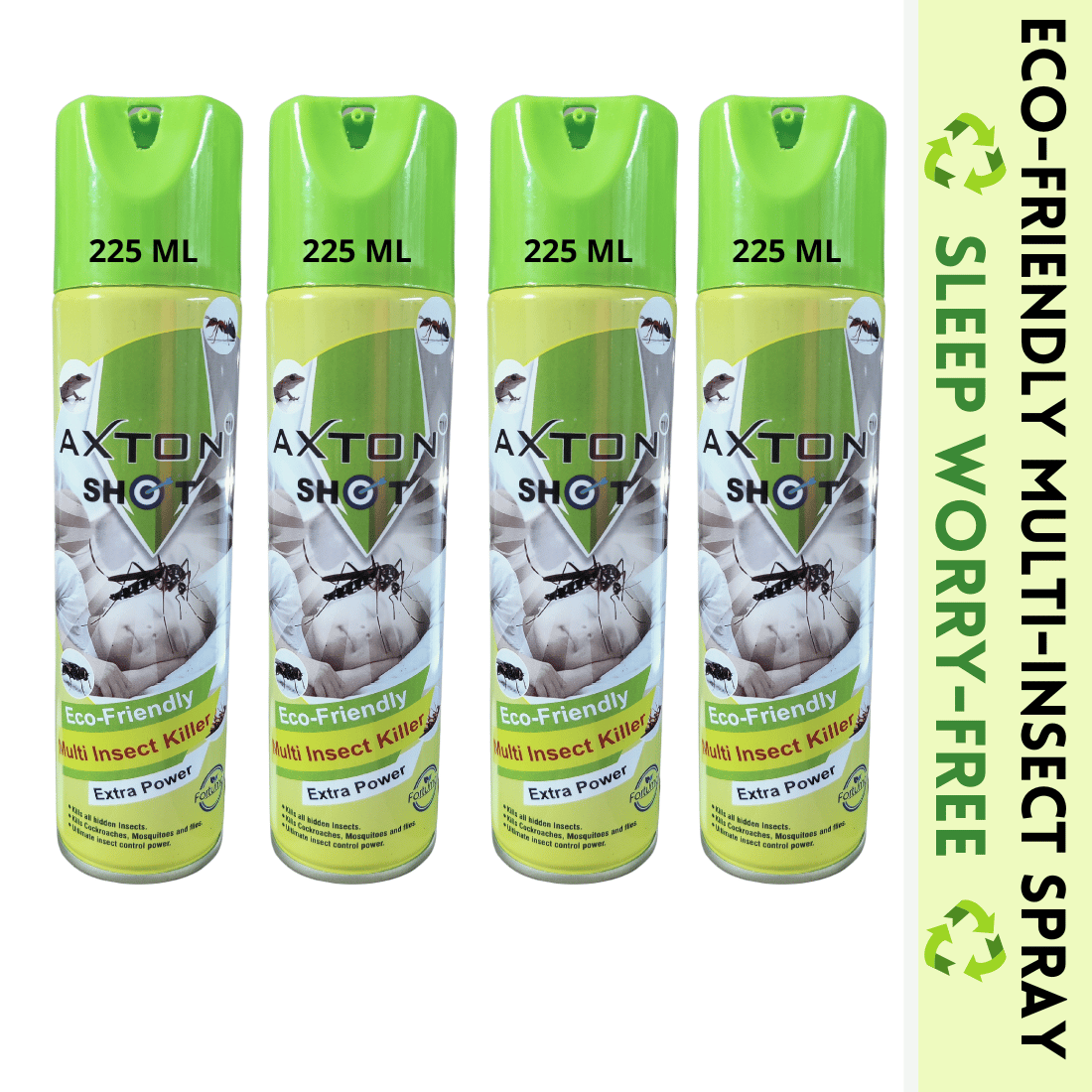 Shot Multi Insect Killer Spray | Eco-Friendly | Extra Power| Kills Mosquitoes Flies Cockroach Spider Ants Pack of 4