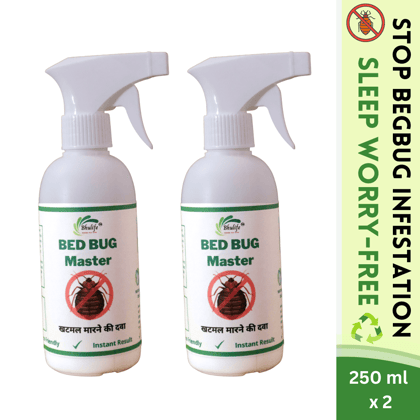 BedBug Eliminator | Khatmal Maar Spray Eco Friendly | No Chemical | No Smell | Also Effective for Sucking Ticks and Fleas for Cattle and Pets Pack Of 2