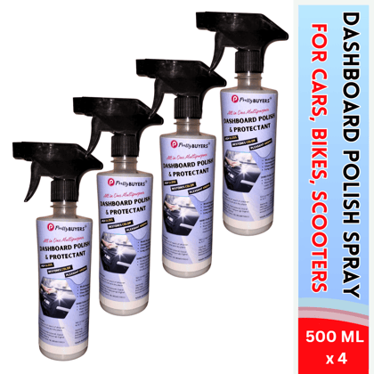 PrettyBUYERS Dashboard Polish and Protectant Spray 500 ML | Car Dashboard Cleaner | Protects and Shines Interiors of Cars, Bikes, Motorcycles, and Scooters Pack Of 4