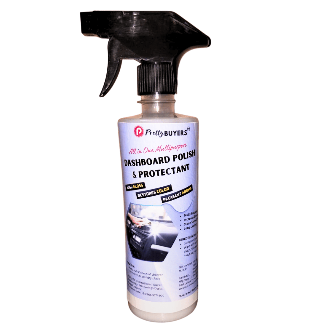 PrettyBUYERS Dashboard Polish and Protectant Spray 500 ML | Car Dashboard Cleaner | Protects and Shines Interiors of Cars, Bikes, Motorcycles, and Scooters