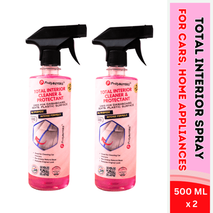 PrettyBUYERS Multipurpose Car Interior Cleaner Spray - 500 ML | All-Purpose Cleaner for Car | Cleans Seat, Roof, Doors, Interior Surface Pack Of 2