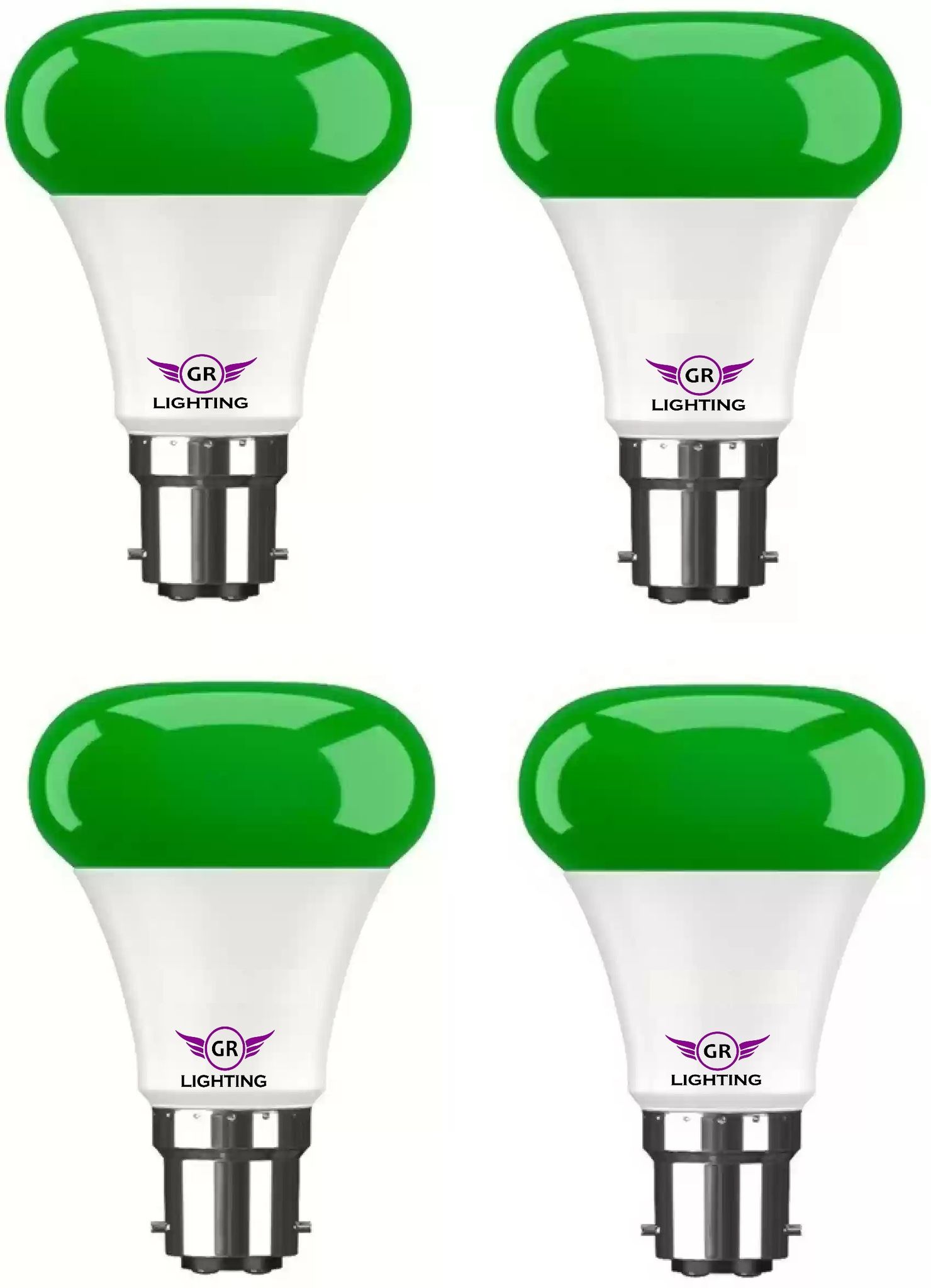 9 Watt Green Colour Led Bulb 4 Pieces Pack