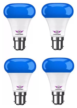 9 WATT BLUE COLOUR LED BULB 4 PCS PACK