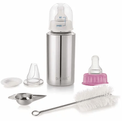 Dr.WaterR Stainless Steel Baby Feeding Bottle Kit Mirror 150ml Set of 1, Infants 0-3 Years, Bottle for Milk, Water, Juice, Ideal for Home, Gifting, Birthday, Special Occasions