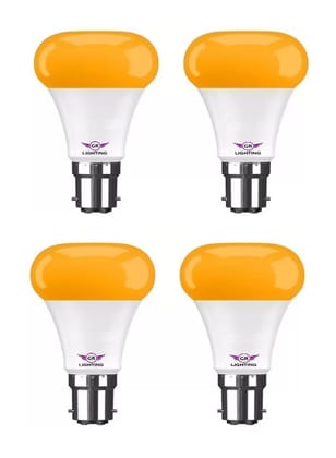 9 Watt Yellow Colour Led Bulb 4 PCS PACK