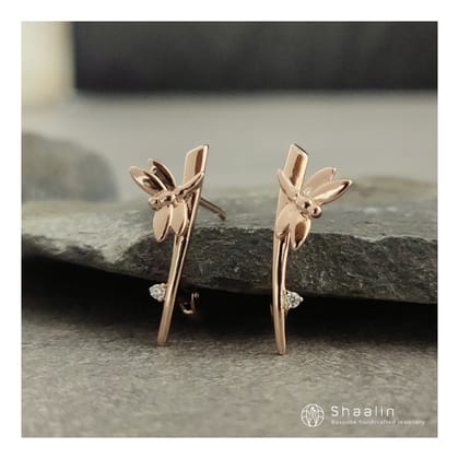 Dragonfly Shape Gold Plated Earrings