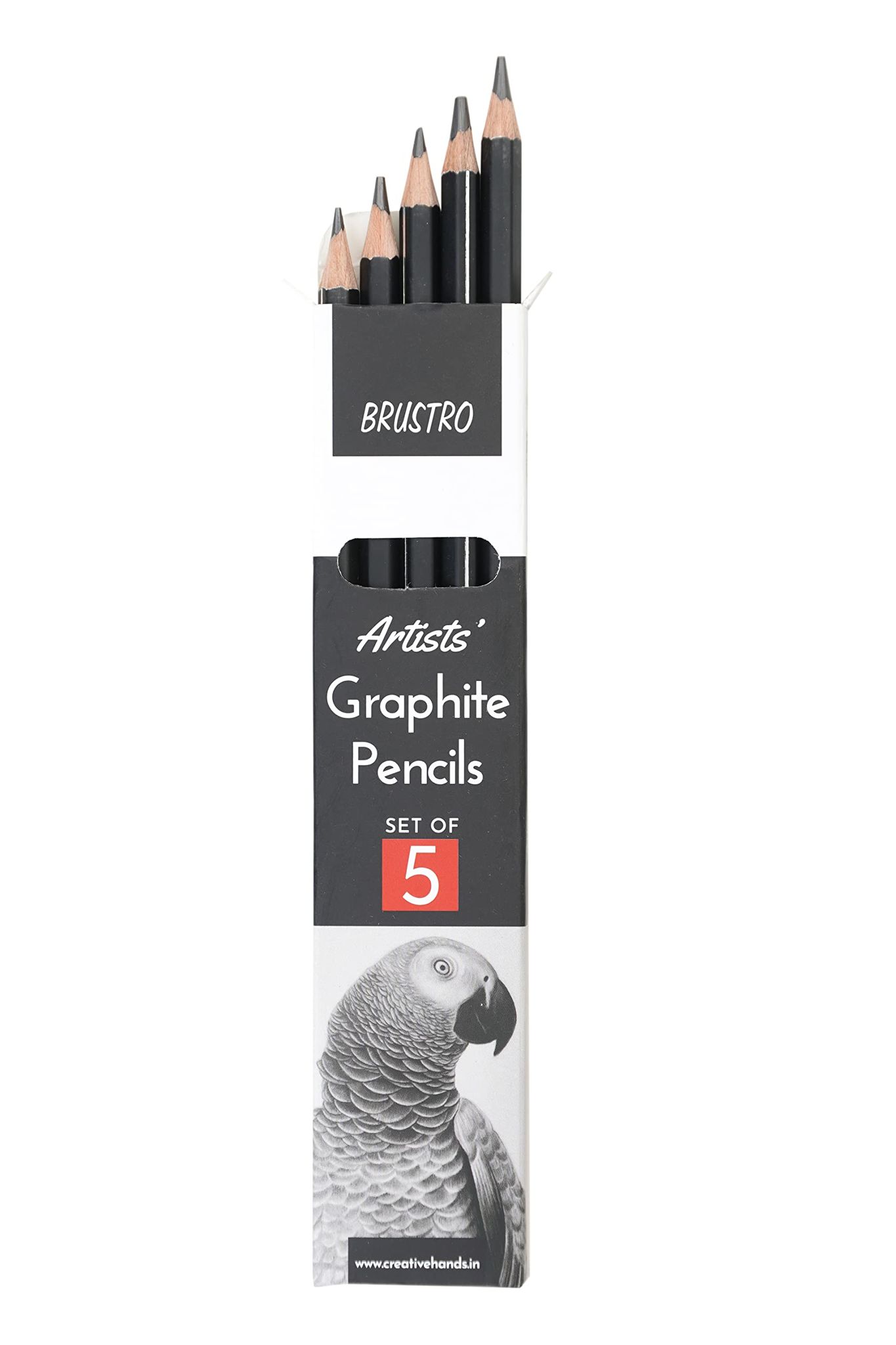 BRUSTRO Graphite Pencil set of 5 (2B, 4B, 6B, 8B, 10B)