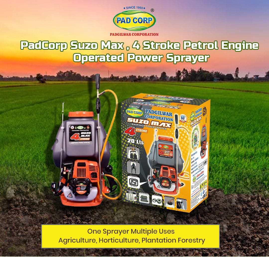 Pad Corp Suzo Max , 4 Stroke Petrol Engine Operated Power Sprayer, 20 Liter Capacity