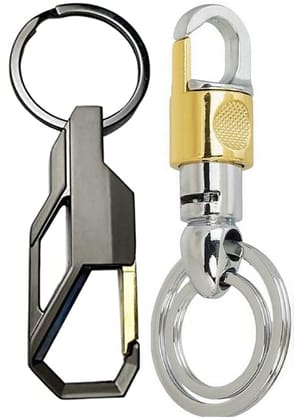 KD COLLECTIONS Combo of Metal Hook Keychain for Bike & Cars – Multicolor – Pack of 2 Keychains