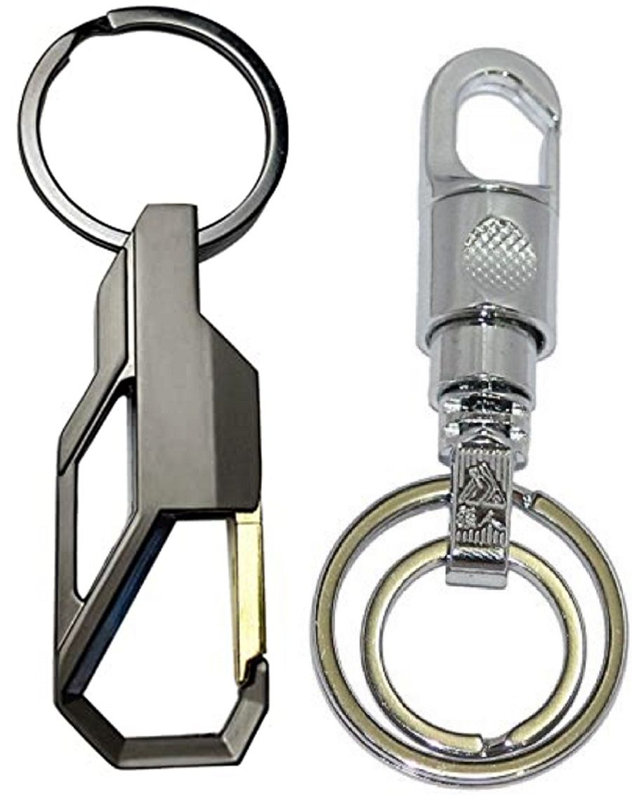 KD COLLECTIONS Combo of Metal Hook Keychain for Bike & Cars – Multicolor – Pack of 2 Keychains