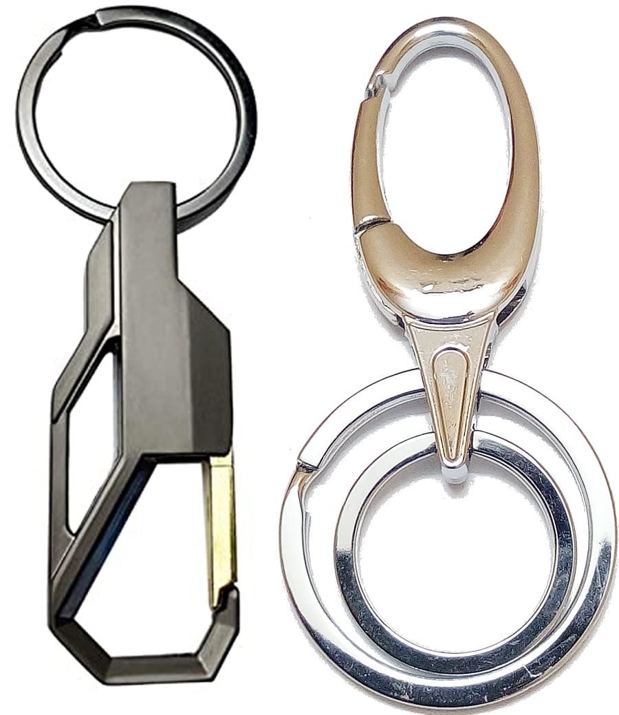 KD COLLECTIONS Combo of Metal Hook Keychain for Bike & Cars – Multicolor – Pack of 2 Keychains