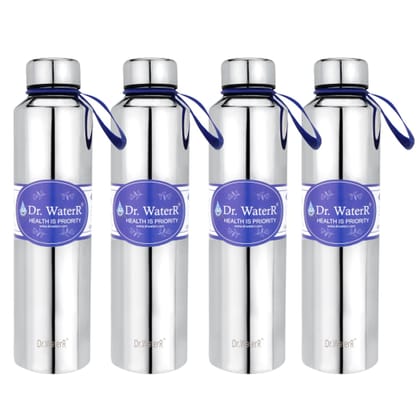 Dr. WaterR Hydra Steel Bottle - 900ml Set of 4pcs, Fridge Bottle, Spill-Proof, for Water | Hot and Cold Drinks | Juice | Cocktail | Milkshake | Smoothie | Ideal for Home | Gym | Office | Travel | Special Occasions