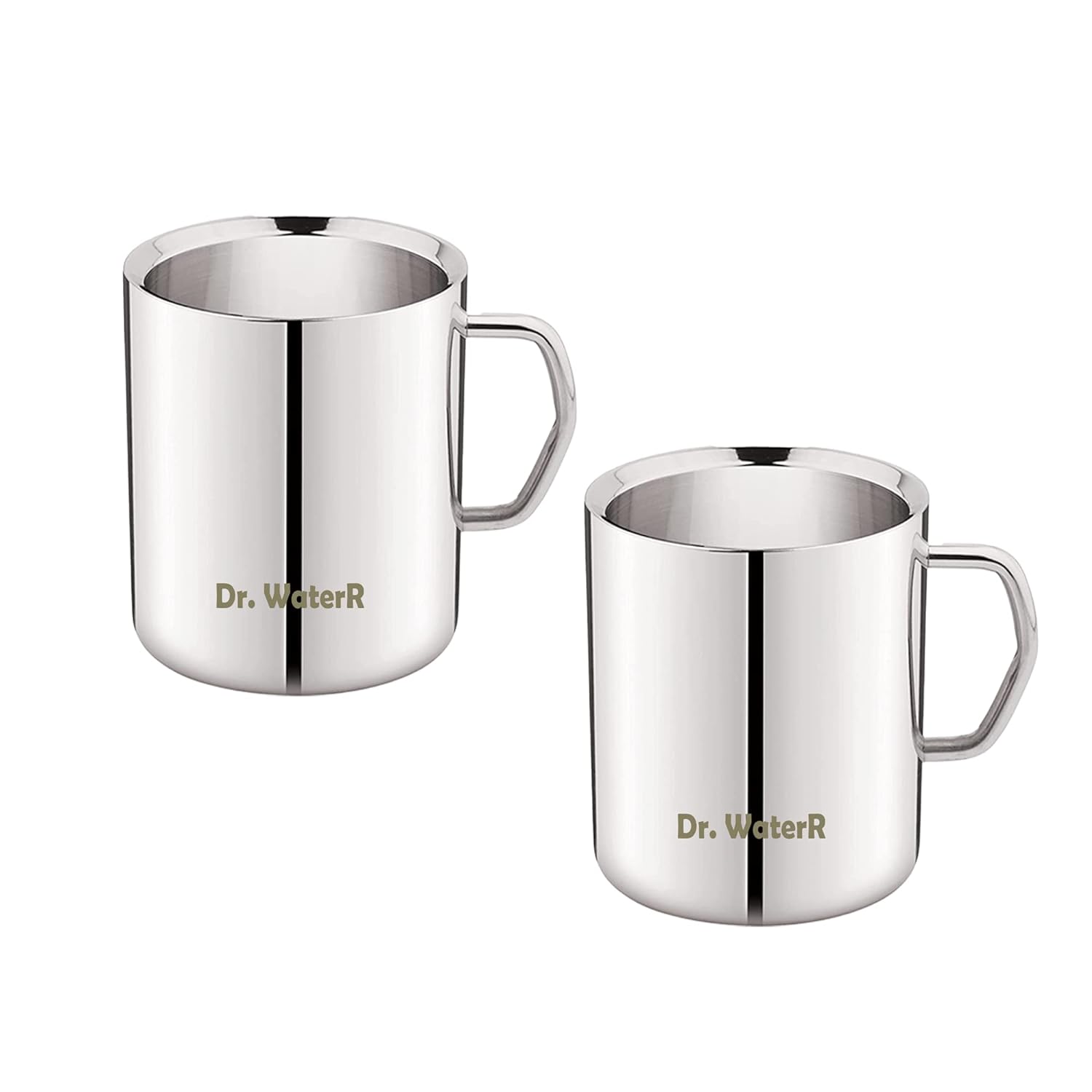 Dr. WaterR Stainless Steel Double Wall Sober Coffee Mug 250ml Set of 2 pcs, Inside Hot Outside Cool, Ideal For Tea, chai, Coffee, Home, Party, Restaurant, Gifting, Special Occasion