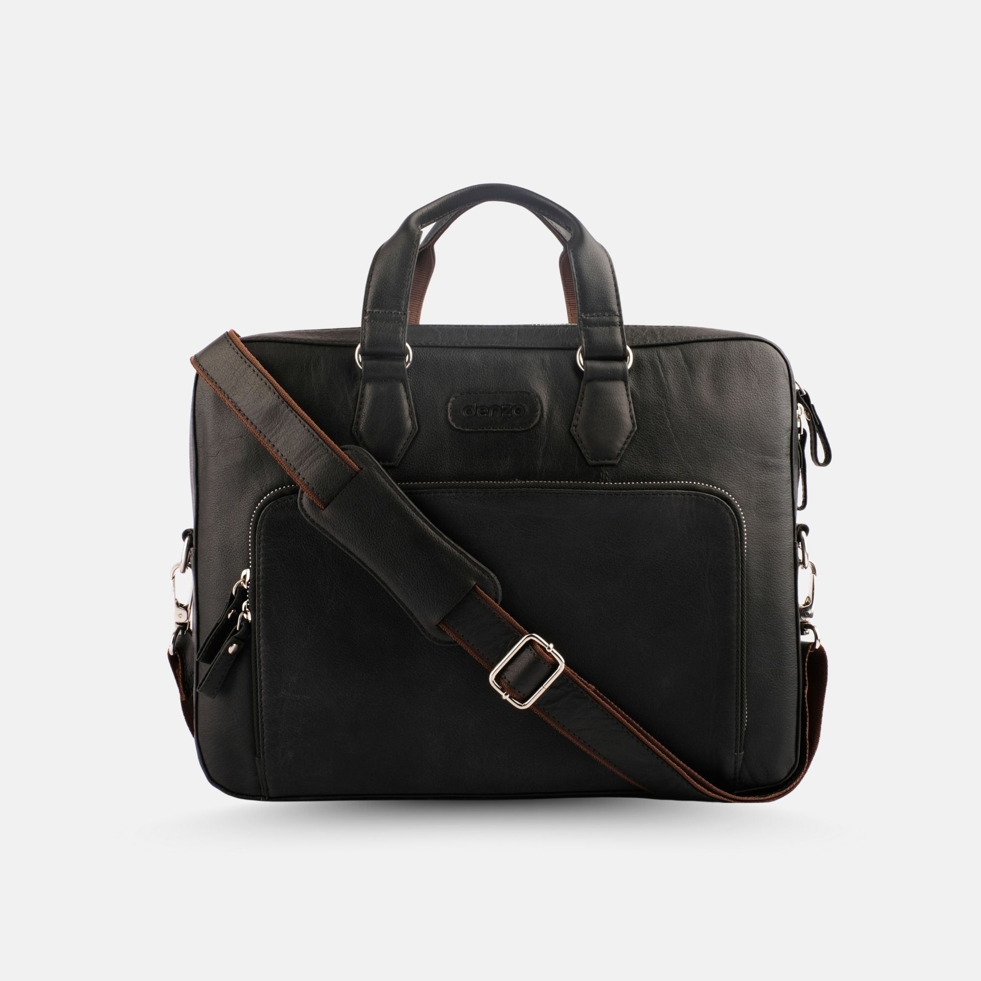 Viva Black Leather Laptop Bag