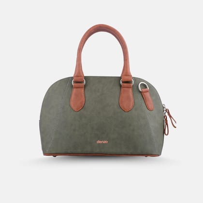 Sandstone Handbag with Sling (Tan & Green)