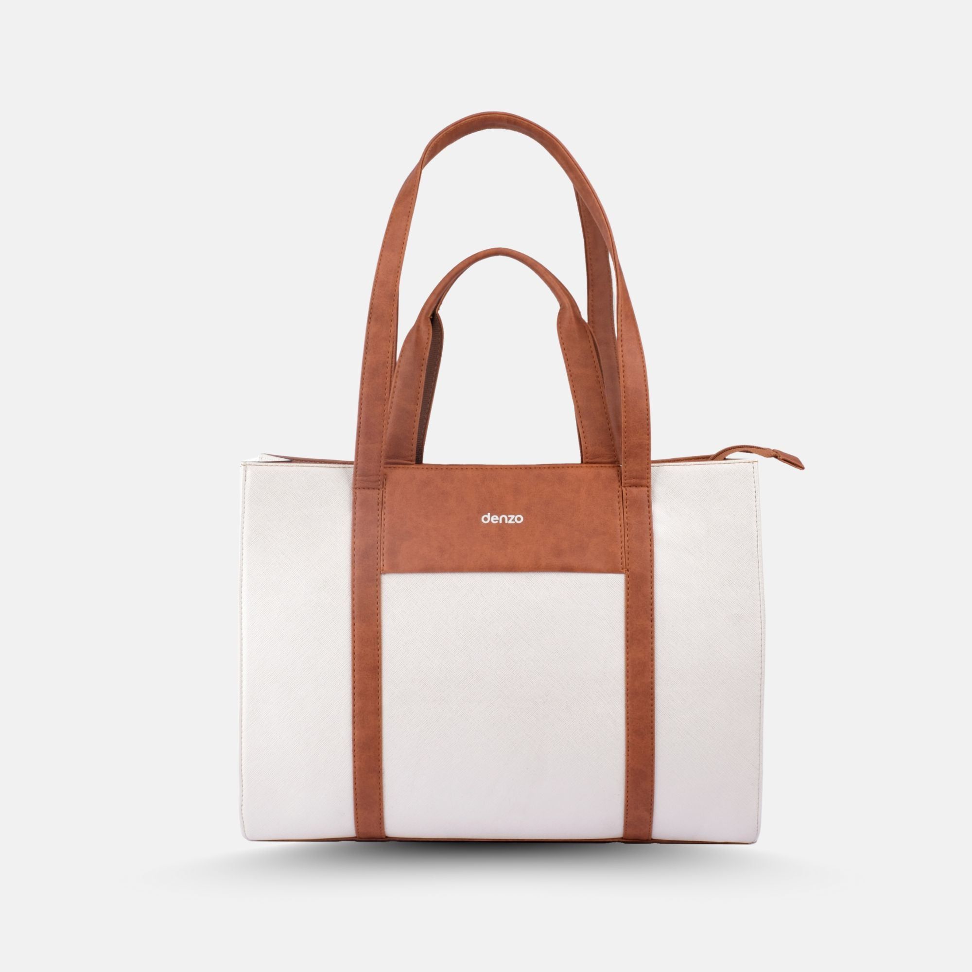 Lady Leader Tote Bag (Tan & White)