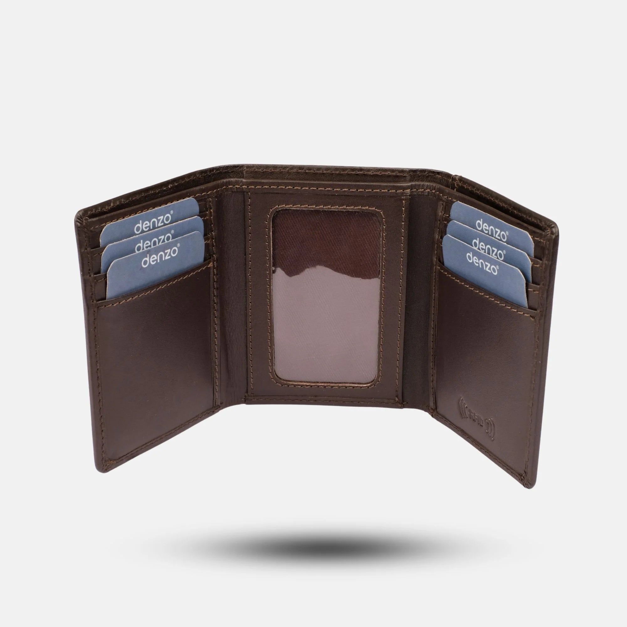 Trifold Pocket Wallet Chocolate Brown