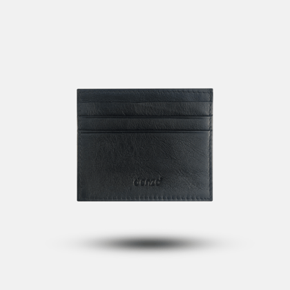 Elegant Black Calf Leather Card Holder I Denzo