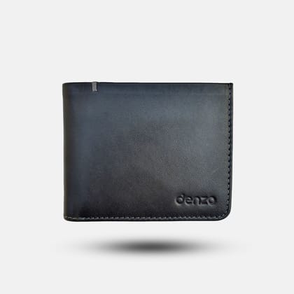 Flap Leather Wallet Black - RFID Protection and Style in One I DENZO