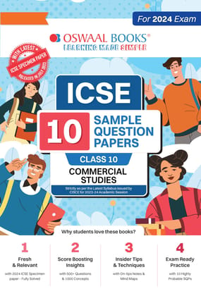 Oswaal ICSE 10 Sample Question Papers Class 10 Commercial Studies Hardcover Book For Board Exam 2024 (Based On The Latest CISCE/ ICSE Specimen Paper) [Hardcover] Oswaal Editorial Board