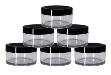 Empty Acrylic San Jar Transparent Cosmetic Container with Leakproof inner lids for Lip Balms, Lip Scrubs, Body Butters, Eyeshadow, Makeup & DIY cosmetics beauty products - PRNT