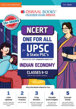 Oswaal NCERT One For All Book for UPSC and State PSCs Indian Economy Classes 9 to 12 (Old and New NCERT Edition) (For 2024 Exam) Oswaal Editorial Board