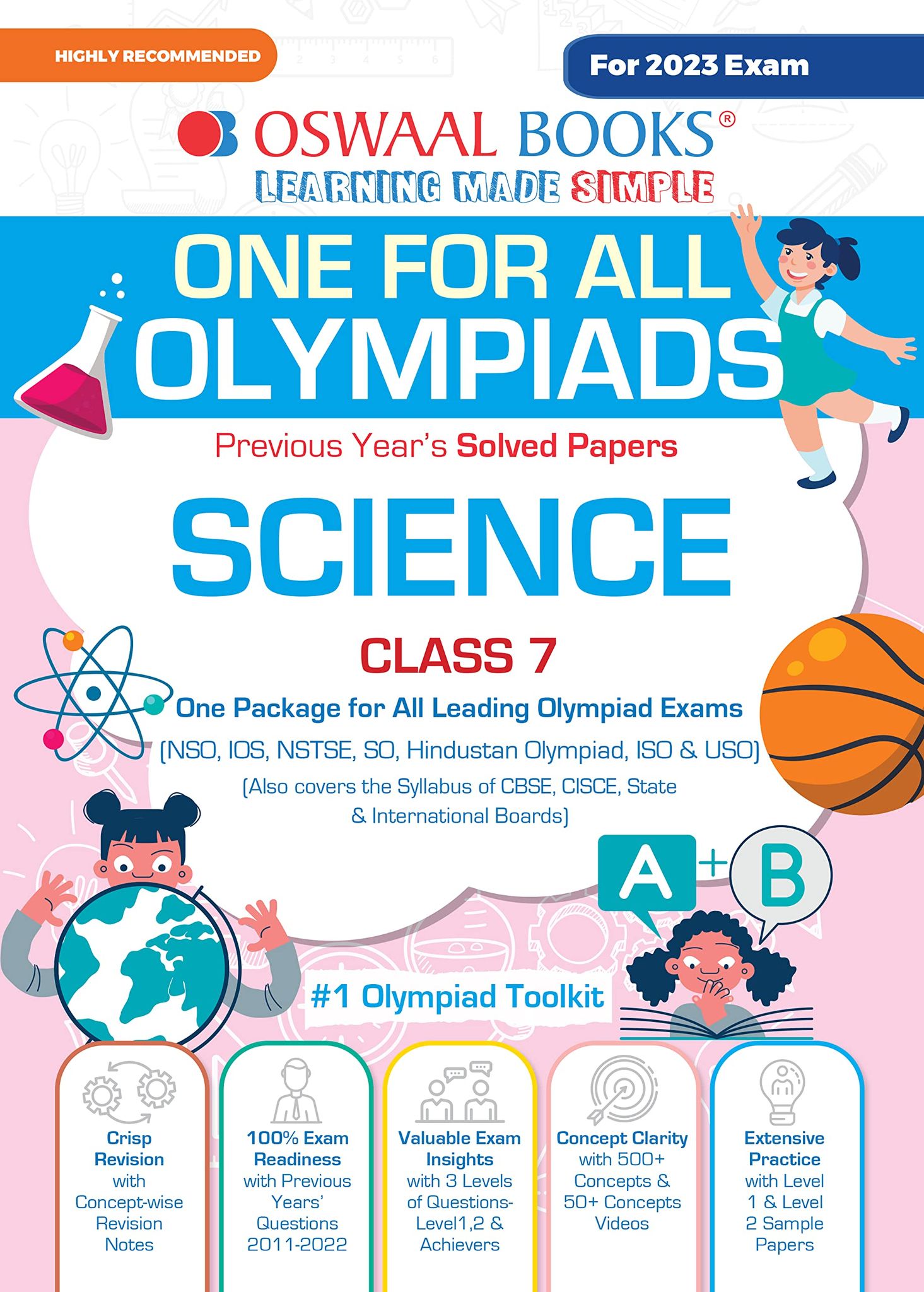 Oswaal One For All Olympiad Previous Years' Solved Papers, Class-7 Science Book (Useful book for all Olympiads) (For 2023 Exam) Oswaal Editorial Board