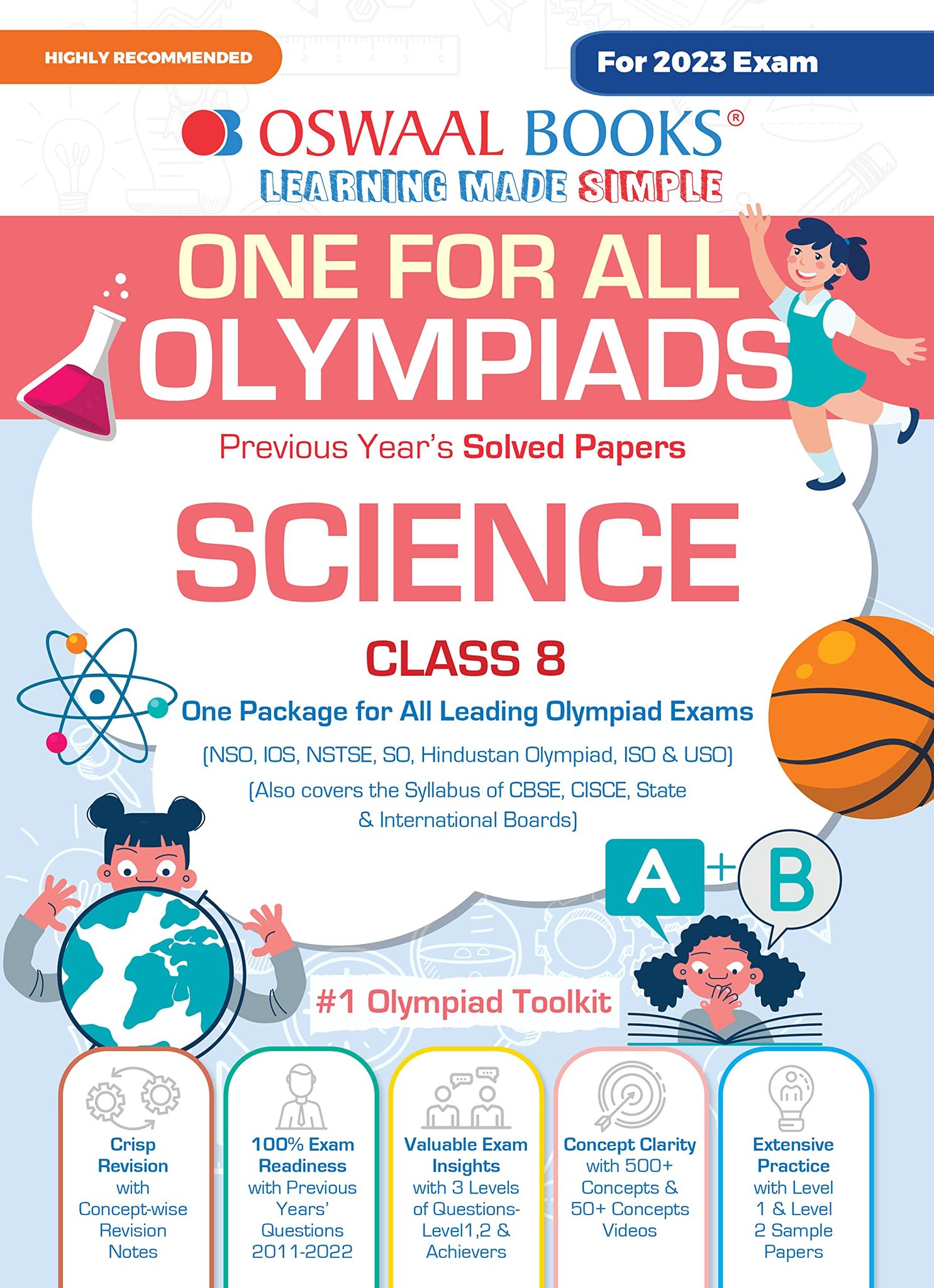 Oswaal One For All Olympiad Previous Years' Solved Papers, Class-8 Science Book (Useful book for all Olympiads) (For 2023 Exam) Oswaal Editorial Board