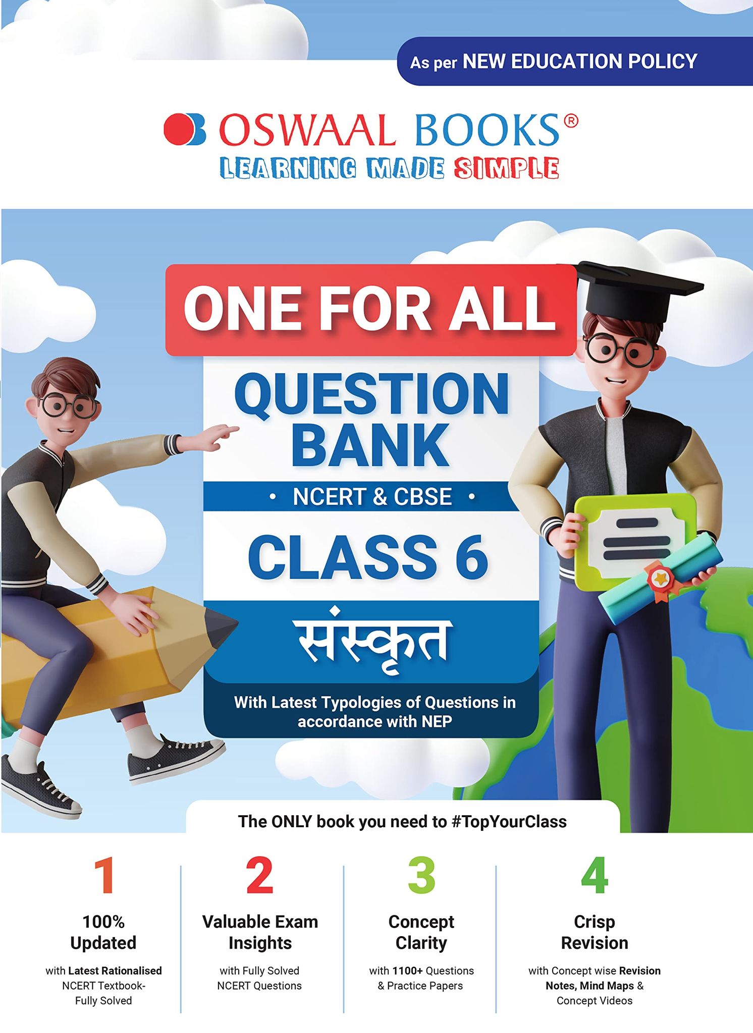 Oswaal One For All Question Bank NCERT & CBSE, Class-6 Sanskrit Hardcover Book (For 2023-24 Exam) [Hardcover] Oswaal Editorial Board