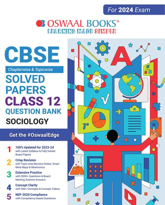 Oswaal CBSE Chapterwise Solved Papers 2023-2014 Sociology Class 12th Hardcover Book (For 2024 Board Exams) [Hardcover] Oswaal Editorial Board