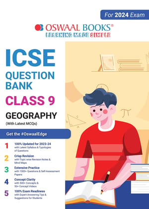 Oswaal ICSE Question Bank Class 9 Geography Hardcover Book (2024 Exam) [Hardcover] Oswaal Editorial Board