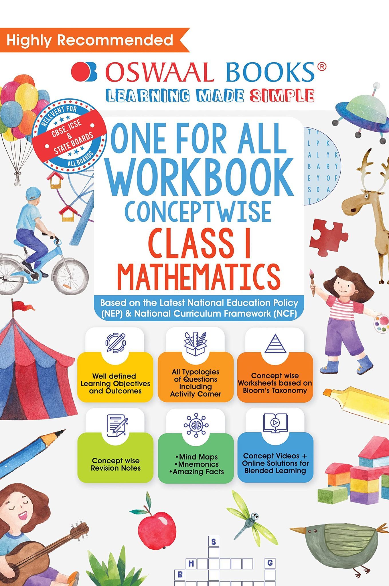 Oswaal One For All Workbook, Class-1, Mathematics (For Latest Exam) [Paperback] Oswaal Editorial Board