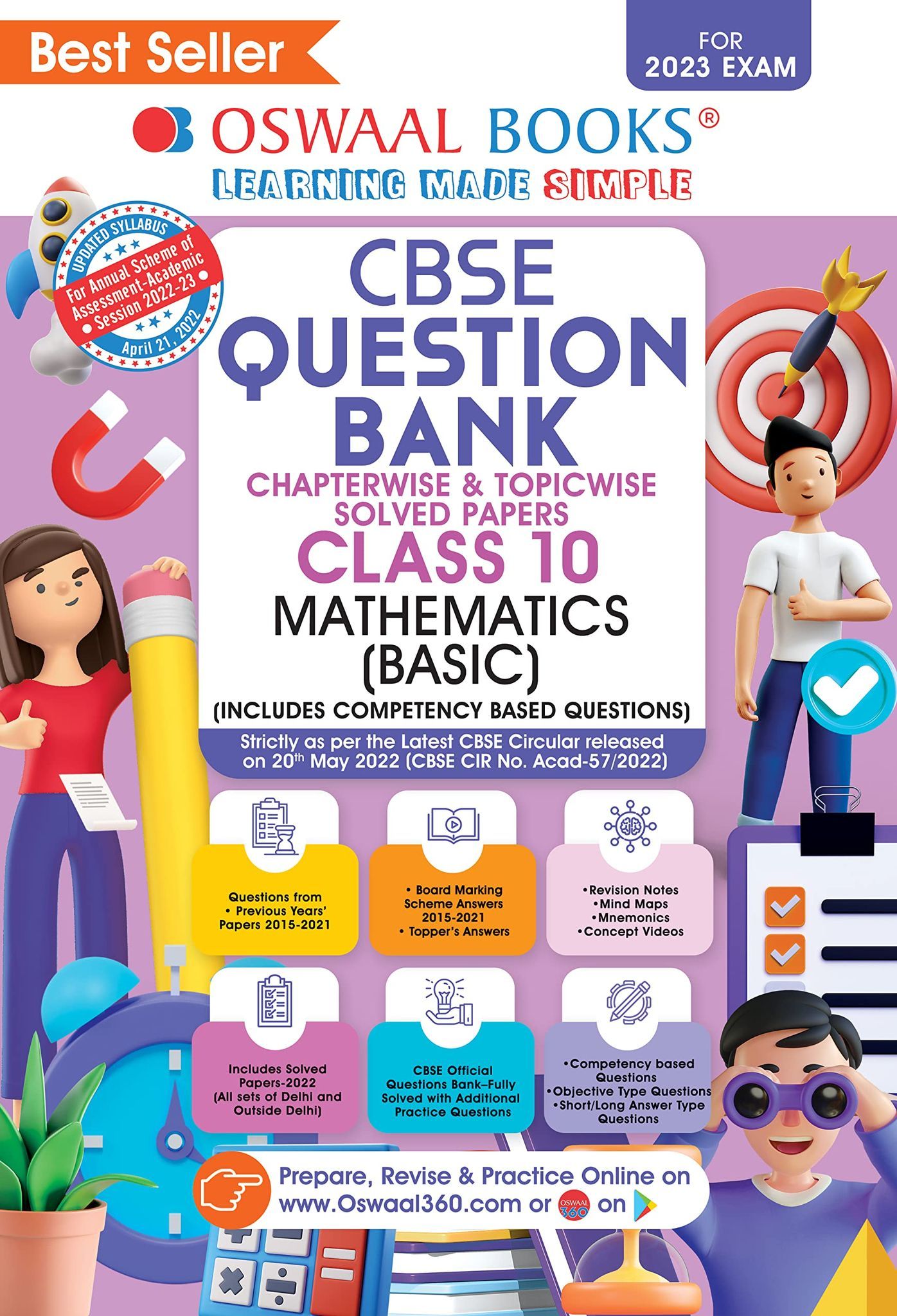 Oswaal CBSE Chapterwise & Topicwise Question Bank Class 10 Mathematics Basic Book (For 2022-23 Exam) [Paperback] Oswaal Editorial Board
