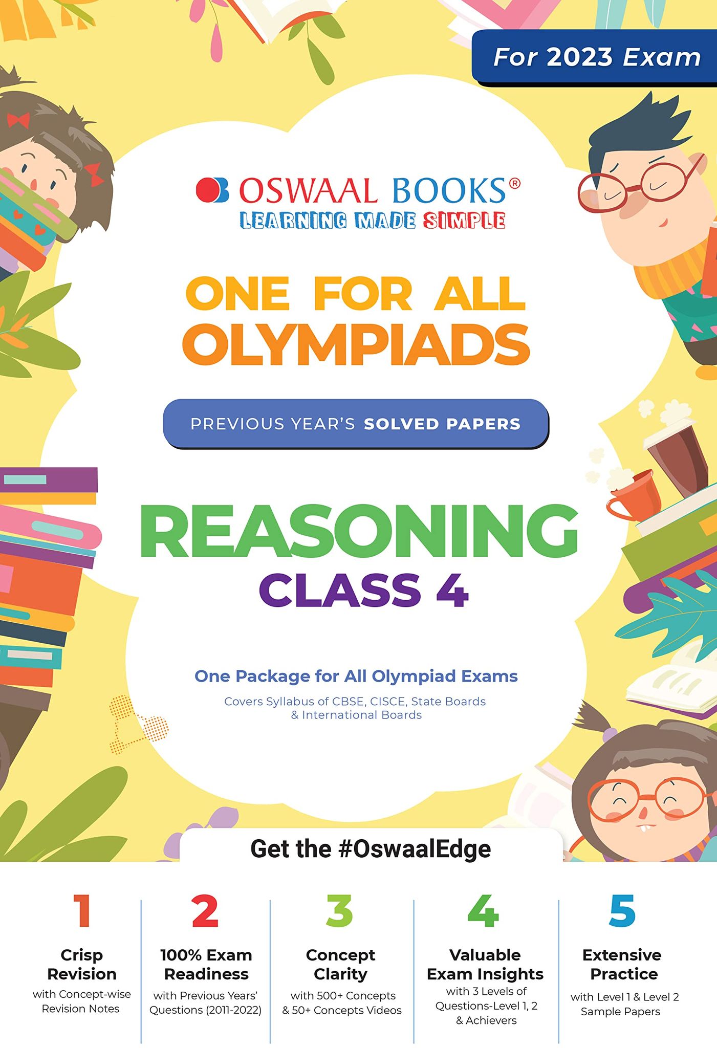 Oswaal One For All Olympiad Previous Years' Solved Papers, Class-4 Reasoning Hardcover Book (For 2023 Exam) Oswaal Editorial Board