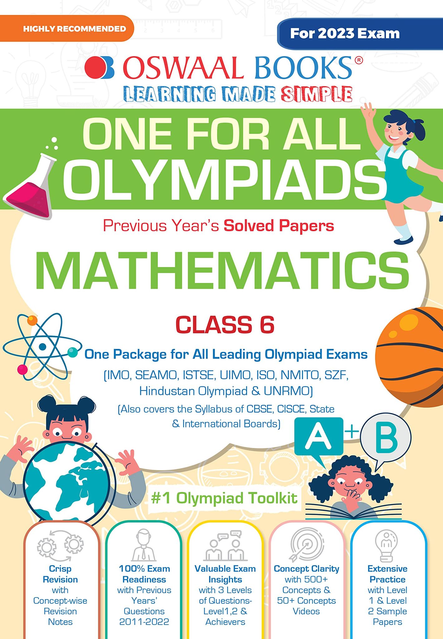 Oswaal One For All Olympiad Previous Years' Solved Papers, Class-6 Mathematics Hardcover Book (For 2023 Exam) [Hardcover] Oswaal Editorial Board