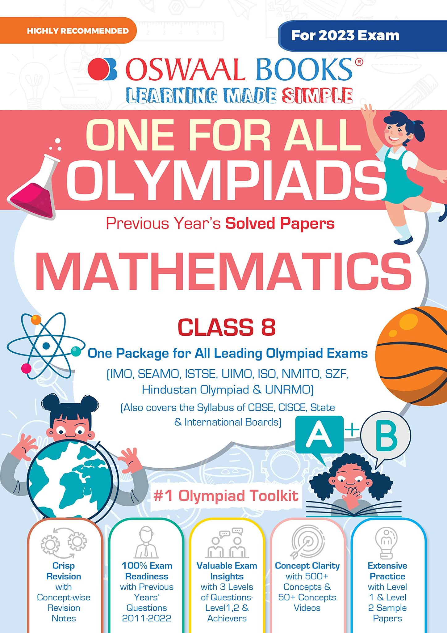 Oswaal One For All Olympiad Previous Years' Solved Papers, Class-8 Mathematics Hardcover Book (For 2023 Exam) [Hardcover] Oswaal Editorial Board