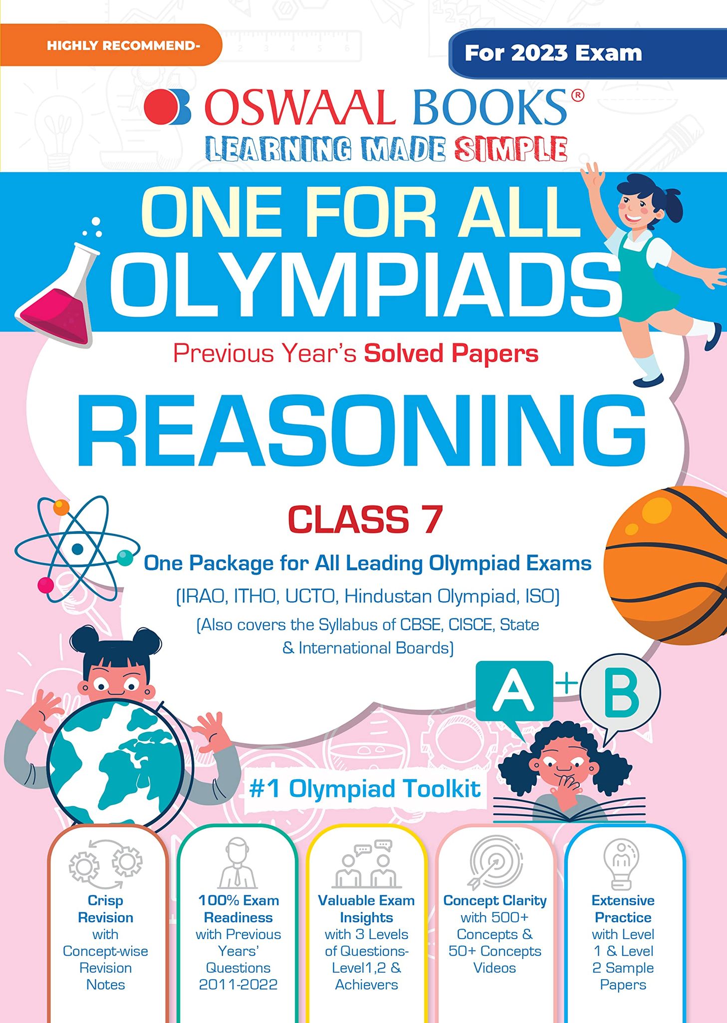 Oswaal One For All Olympiad Previous Years' Solved Papers, Class-7 Reasoning Book (Useful book for all Olympiads) (For 2023 Exam) Oswaal Editorial Board