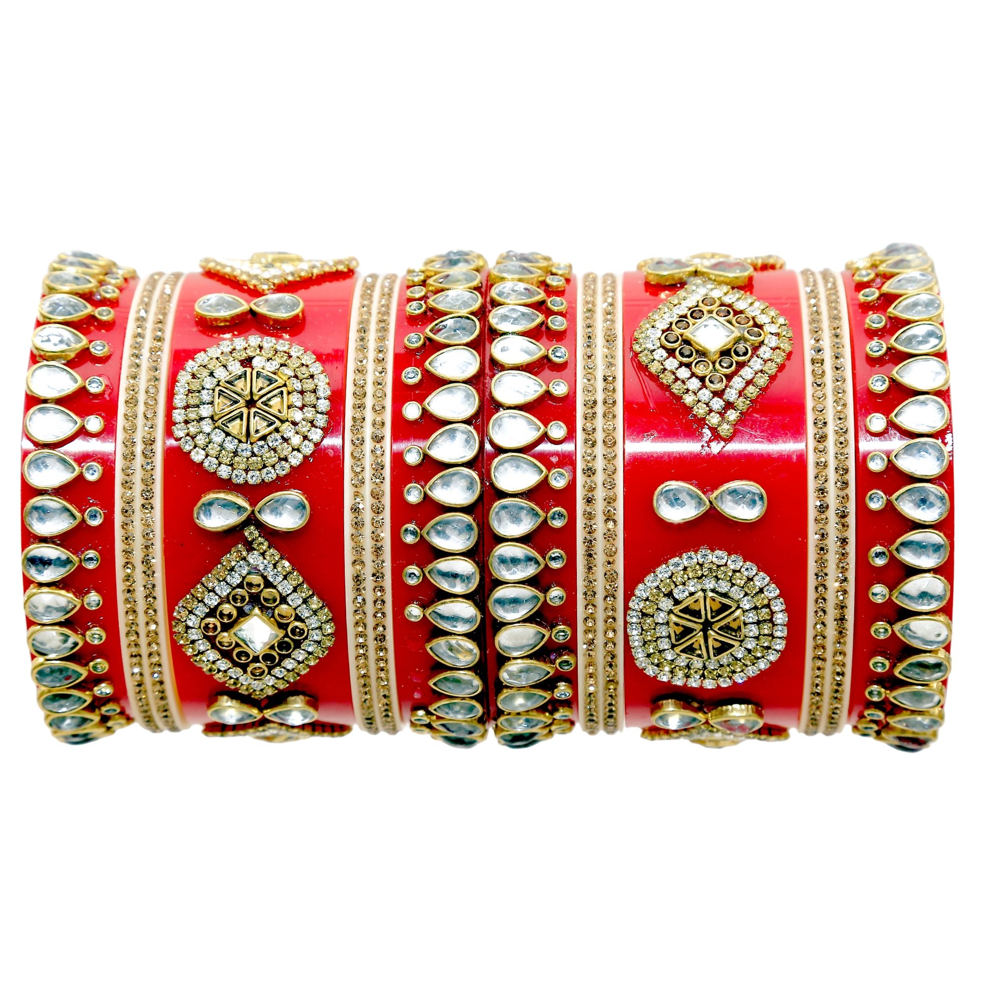 Ambivalence Red Colour Gold-Plated Wedding Chuda